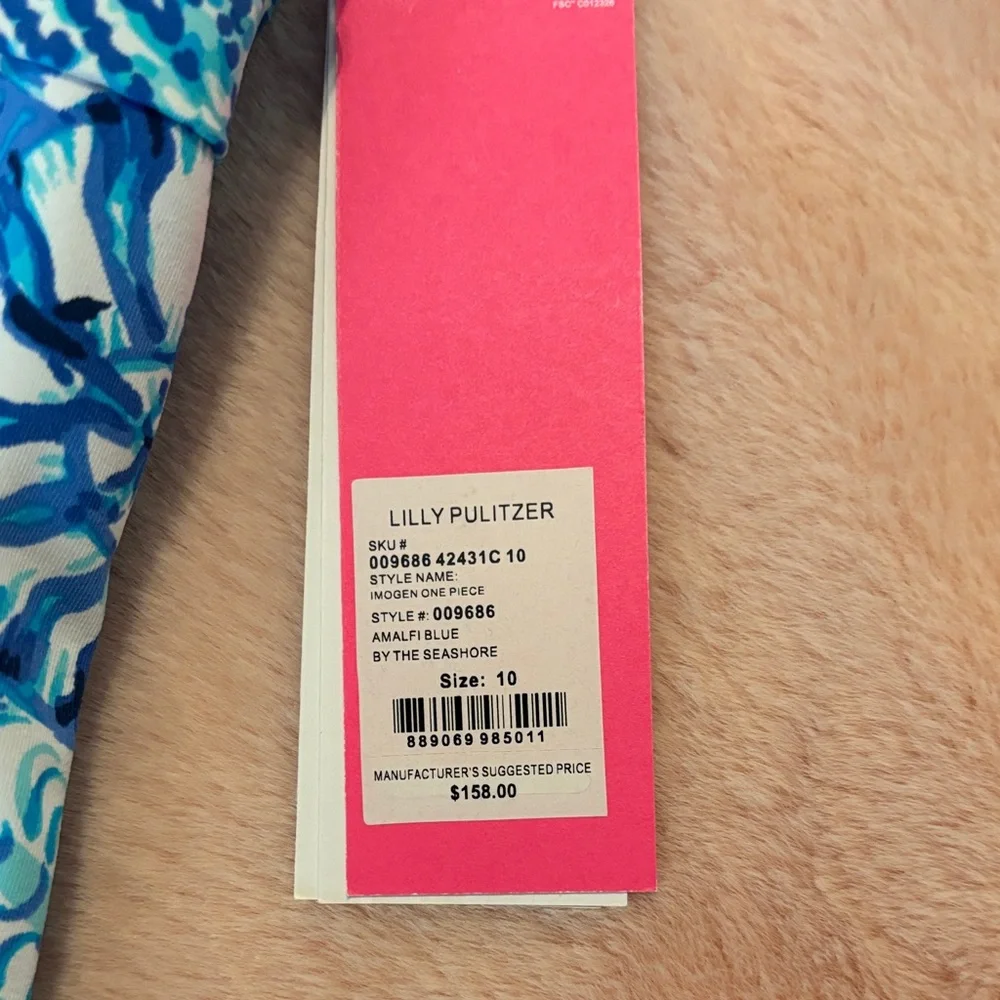 Lilly Pulitzer Blue and White Swimsuit - Picture 2 of 4